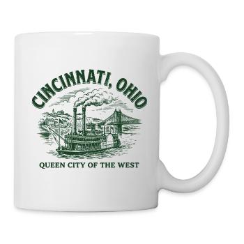 Cincinnati Dampfschiff Erbe - Tasse - Weiß - Rechts
