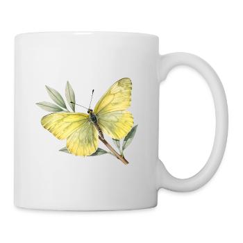 Zitronenschmetterling (Gonepteryx rhamni) - Tasse - Weiß - Rechts
