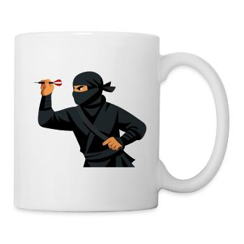 Ninja with dart in black - Mug - white - Right