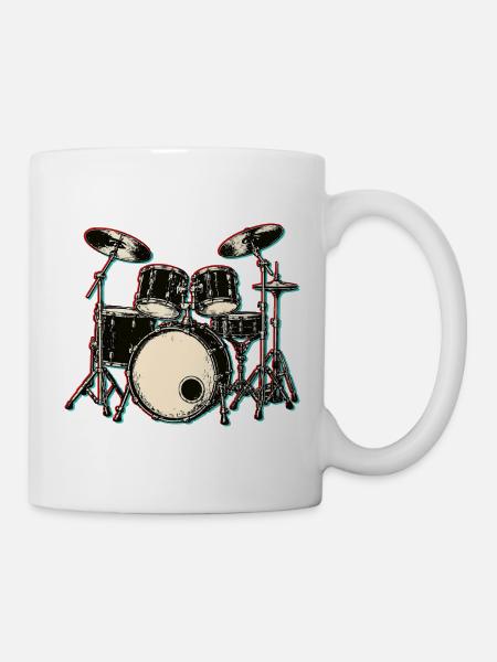 Schlagzeug - Tasse - Weiß