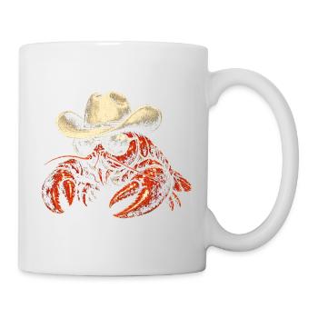 Écrevisses Cowboy Cajun Fruits de mer Écrevisses Vache - Mug blanc - blanc - Droite