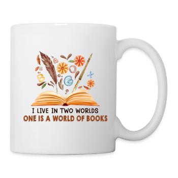 Je vis dans deux mondes. L’un est un monde de livres - Mug blanc - blanc - Droite