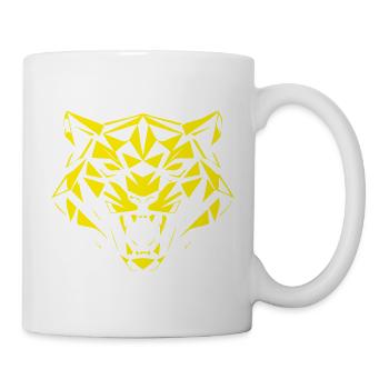Geometric Yellow Tiger Head - Mug - white - Right