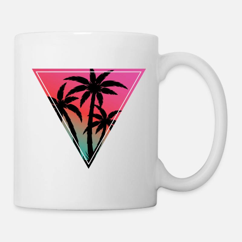 Sunset Palm Triangle Print - Mug - white