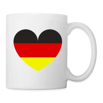 Deutsche Flagge in Herzform - Tasse - Weiß - Rechts