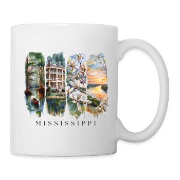 Mississippi Urlaub Travel – Südstaaten Charme - Tasse - Weiß - Rechts