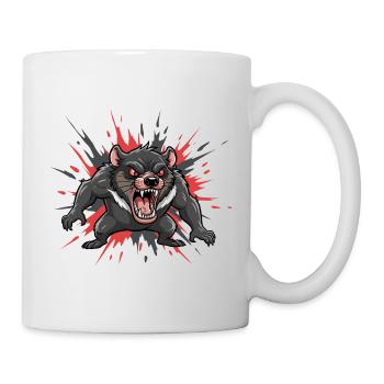 Tasmanischer Teufel im Comicstil - Tasse - Weiß - Rechts