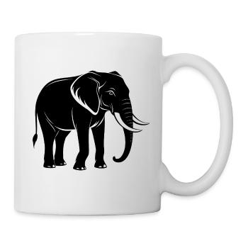 Elefant - Tasse - Weiß - Rechts