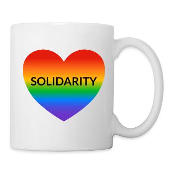 Solidarity Rainbow Heart LGBT Safe Space Gay Ally - Tasse - Weiß - Rechts