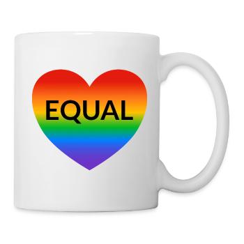 Gleiches Herz Regenbogenstolz - Tasse - Weiß - Rechts