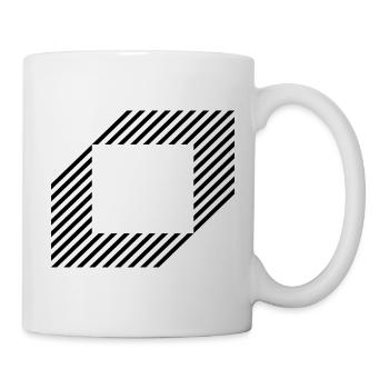 Geometrisches Quadrat-Out-of-Lines-Design - Tasse - Weiß - Rechts