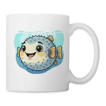 Puffer Fish Kawaii Underwater Delight - Mug - white - Right