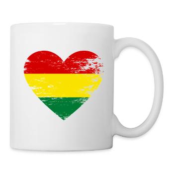 Bolivia flag heart used - Mug - white - Right