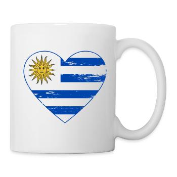 Uruguay_Flagge_Herz_used - Mug blanc - blanc - Droite