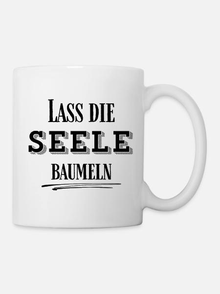 LEICHTIGKEIT – Lass die Seele baumeln - Tasse - Weiß