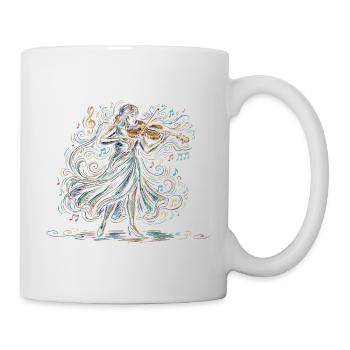 Violoniste jouant du violon Art de dessin - Mug blanc - blanc - Droite