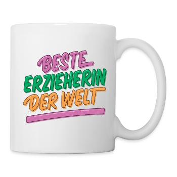 Beste Erzieherin der Welt - Tasse - Weiß - Rechts