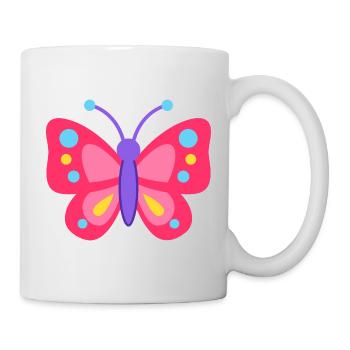 Farbiger Schmetterlingstraum - Tasse - Weiß - Rechts