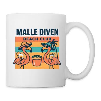 Malle Diven Beach Club Flamingo Mallorca Party  - Tasse - Weiß - Rechts