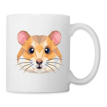 Niedliche geometrische Hamster-Low-Poly-Kunst - Tasse - Weiß - Rechts