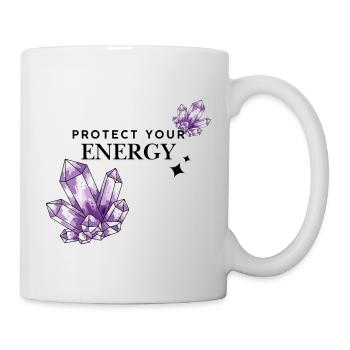 Amas de cristaux violets sur fond noir - Mug blanc - blanc - Droite