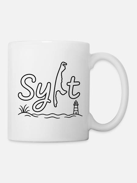 Sylt Insel Umriss - Tasse - Weiß