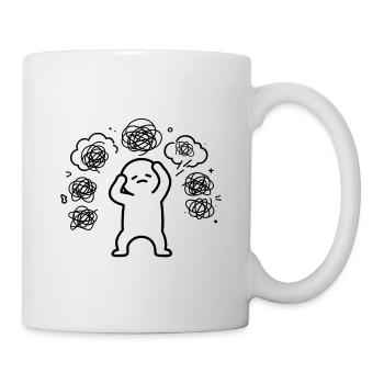 Overthinkers and introverts, mental overwork - Mug - white - Right