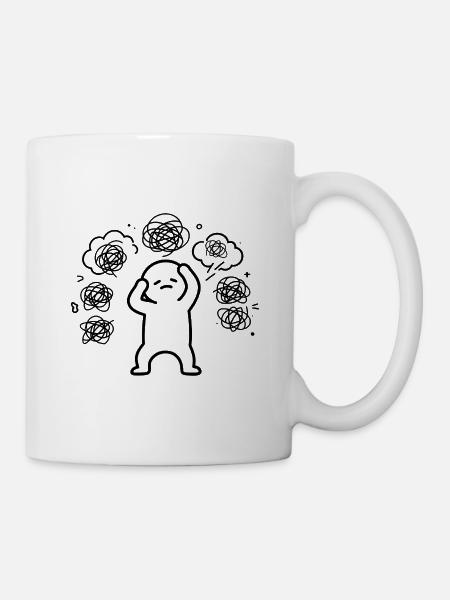 Überdenker und Introvertierte, mentale Überarbeitung - Tasse - Weiß