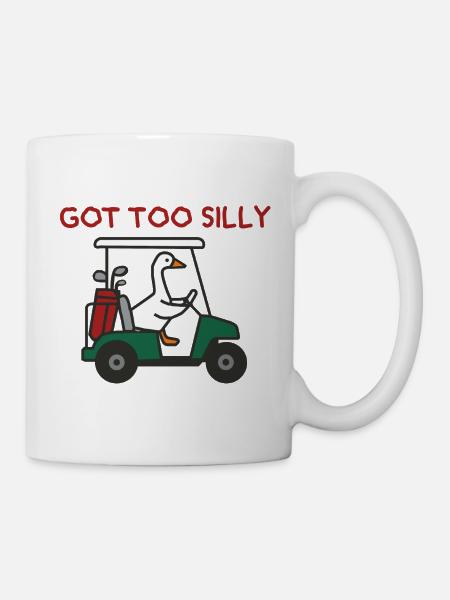 Gans im Golfwagen – Zu albern - Tasse - Weiß