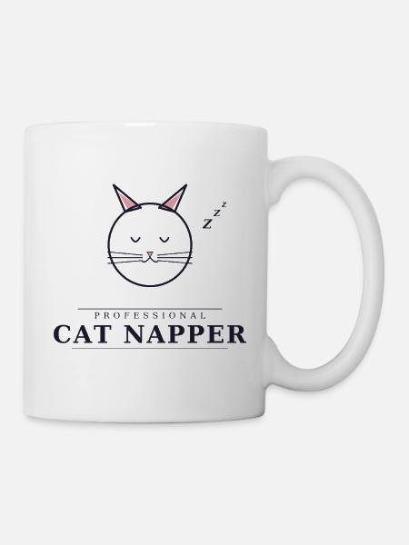 professional cat napper - Tasse - Weiß