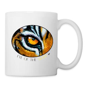 Eye of the tiger illustration in an oval - Mug - white - Right