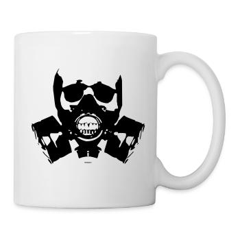 Gasmaske Skullsilhouette - Tasse - Weiß - Rechts