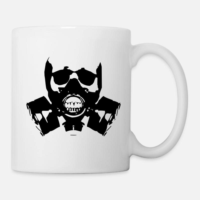 Gasmaske Skullsilhouette - Tasse - Weiß