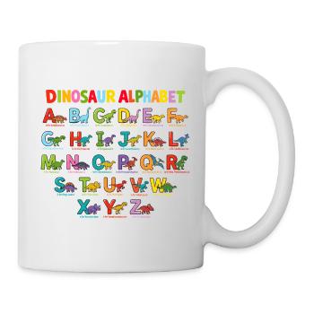 Dinosaur Alphabet ABC Poster Nursery Dino - Mug - white - Right