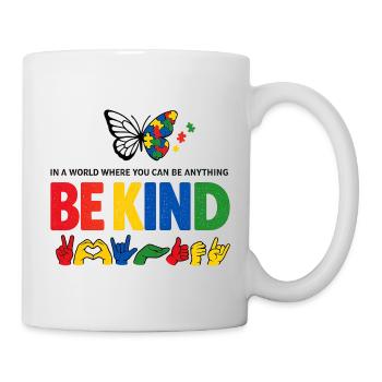 Sei freundlich Gebärdensprache inklusiv - Tasse - Weiß - Rechts