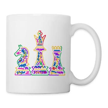 Joueur d’échecs Pièces d’échecs colorées Échecs pour enfants - Mug blanc - blanc - Droite
