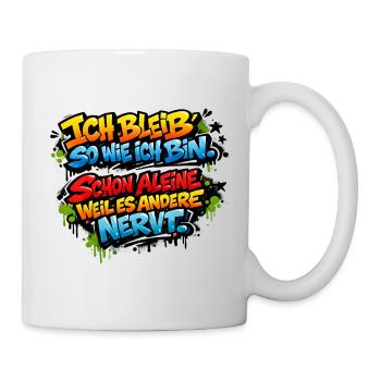 Lustiger Spruch Arbeit Büro Job Graffiti - Tasse - Weiß - Rechts