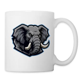 Elefantenkopf Maskottchen-Logo - Tasse - Weiß - Rechts