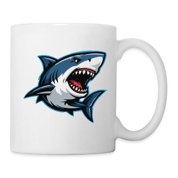 Caricature de requin dans le style de la foudre - Mug blanc - blanc - Droite