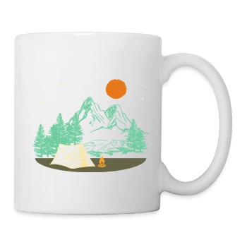Retro Camping Motiv – Geschenk zu Weihnachten - Tasse - Weiß - Rechts