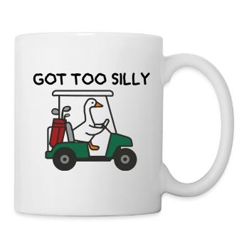 Gans im Golfwagen – Humorvolles Sportdesign - Tasse - Weiß - Rechts