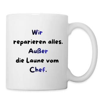 Instandhaltung T-Shirt Lustiges Geschenk Handwerk! - Tasse - Weiß - Rechts