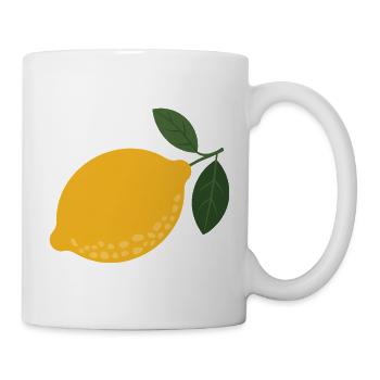 Goldene Zitronen-Skizze - Tasse - Weiß - Rechts
