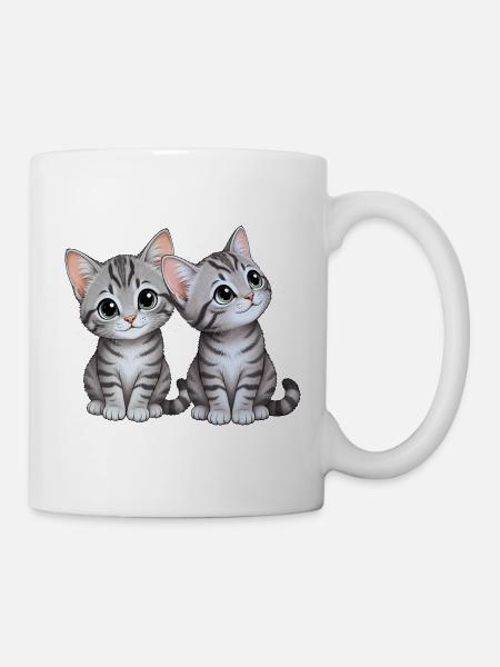 Kätzchen Geschwister - Tasse - Weiß