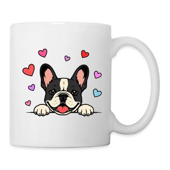 Französische_Bulldogge_Pfoten_Herz-schwarz - Tasse - Weiß - Rechts