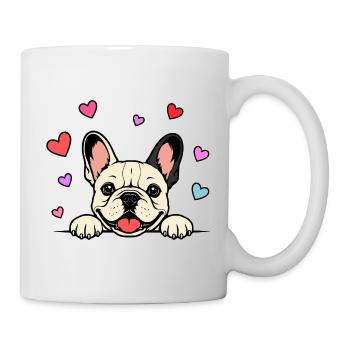 Französische_Bulldogge_Pfoten_mit_Herz_beige - Tasse - Weiß - Rechts