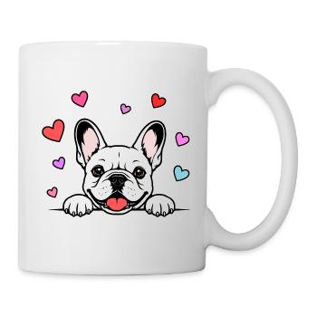 Französische_Bulldogge_Pfoten_mit_Herz_weiss - Mug blanc - blanc - Droite