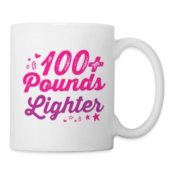 100+ Pfund leichter - Tasse - Weiß - Rechts