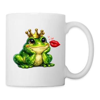 Kronfrosch-Kuss-Design - Tasse - Weiß - Rechts