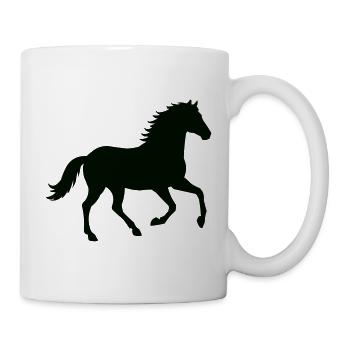 Pferdesilhouette im Galopp - Tasse - Weiß - Rechts